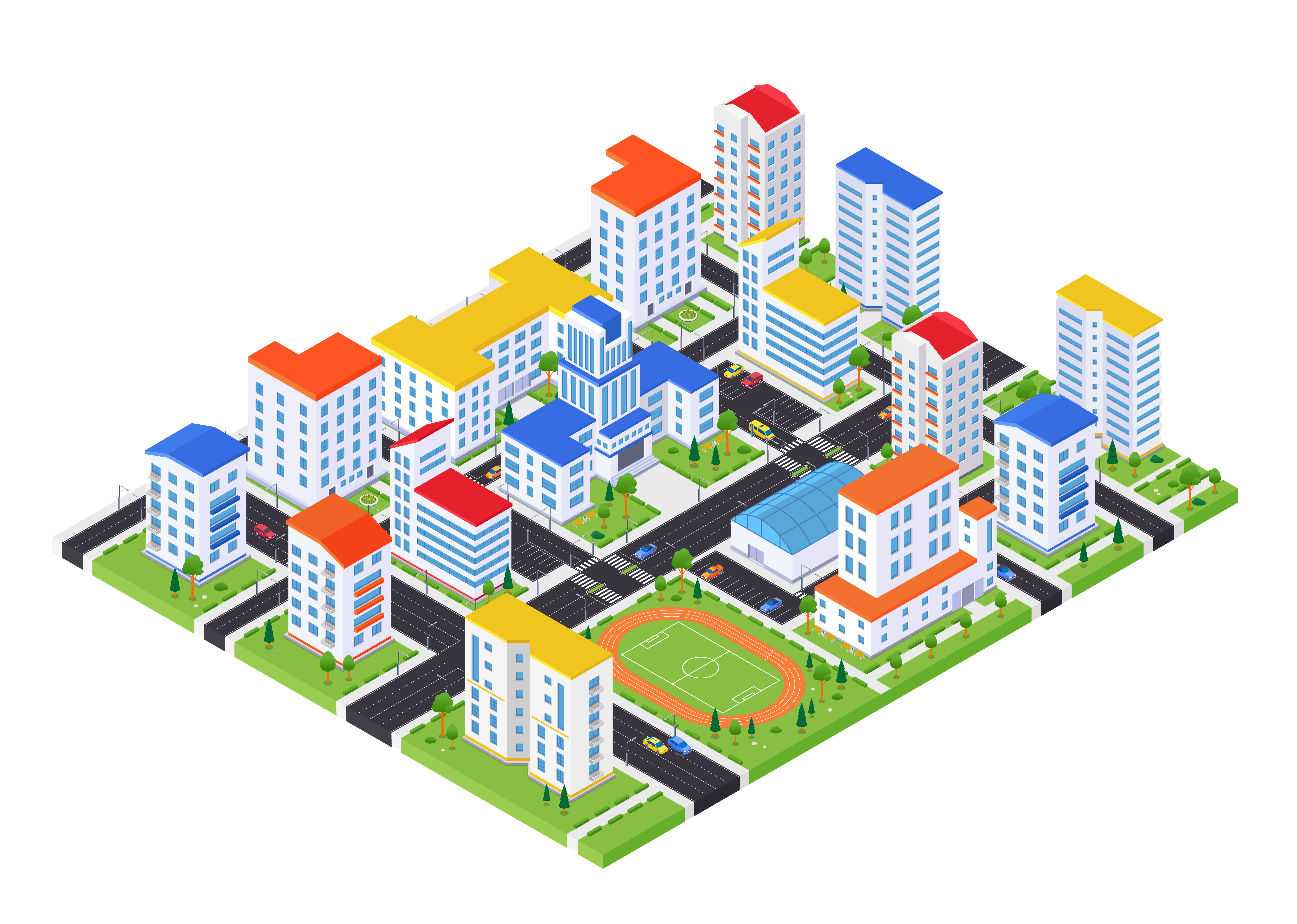 Vector de mapa de vivienda Ejemplo de mapa virtual de un complejo de apartamentos