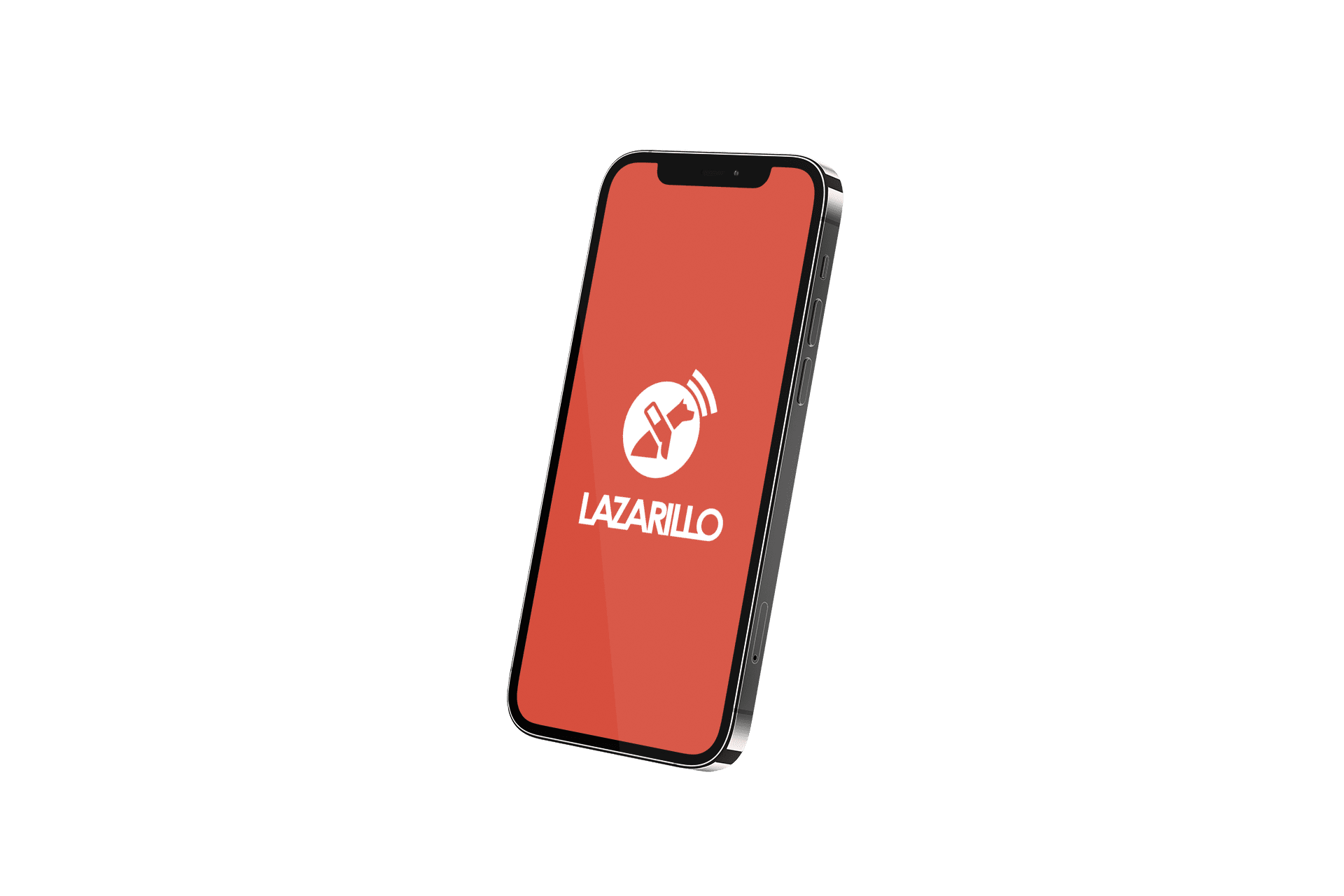 Mockup of the Lazarillo logo on a smartphone